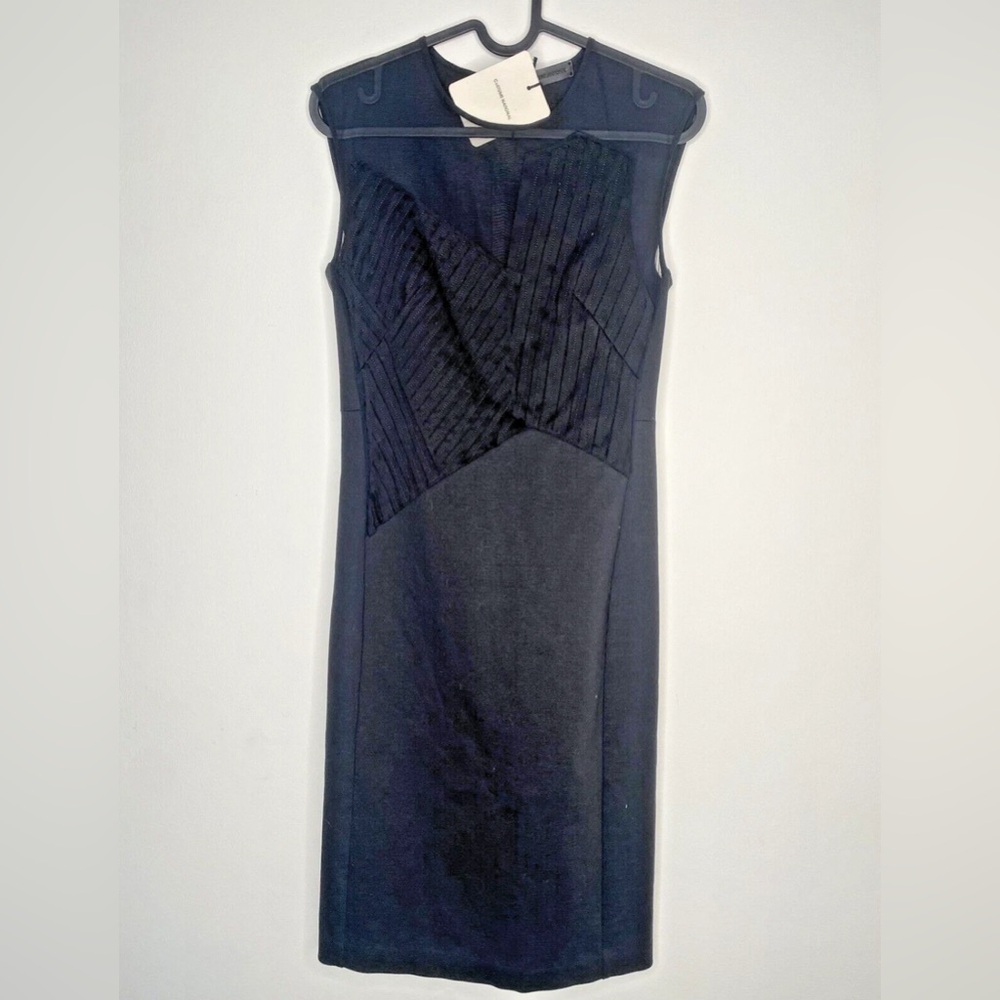 CNC Costume National Black Textured Midi Dress